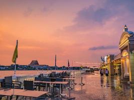 bellissimo tramonto Visualizza a partire dal yodpiman fiume camminare nel bangkok città tailandia, tailandia viaggio foto