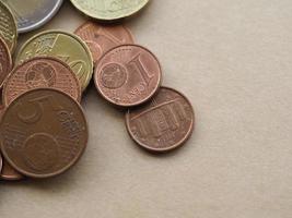 monete in euro valuta dell'unione europea foto