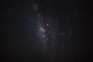 latteo modo galassia con stelle a phu hin rong kla nazionale parco, phitsanulok Tailandia, lungo esposizione fotografare.con grano foto