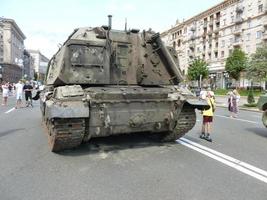 kiev, Ucraina - agosto 23, 2022 pesante militare attrezzatura distrutto nel battaglia foto