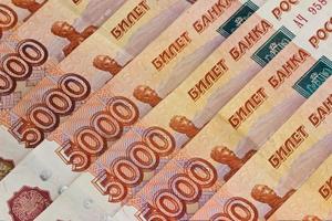 sfondo di banconote russe foto