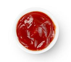 pomodoro salsa nel bicchiere ciotola isolato su bianca sfondo ,includere ritaglio sentiero foto