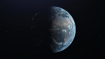 pianeta terra a partire dal esterno spazio. realistico transizione a partire dal notte per giorno. 3d illustrazione foto