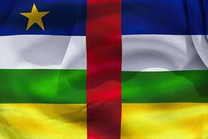 bandiera della repubblica centrafricana - bandiera sventolante realistica in tessuto foto