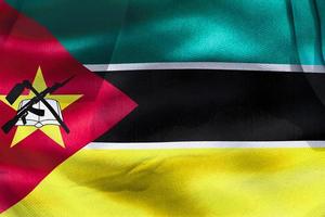 3d-illustrazione di una bandiera del Mozambico - bandiera di tessuto sventolante realistica foto