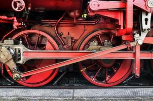 vecchio vapore locomotiva nel nero e rosso foto