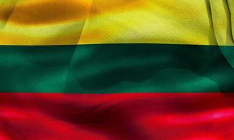 3d-illustrazione di una bandiera della lituania - bandiera sventolante realistica del tessuto foto