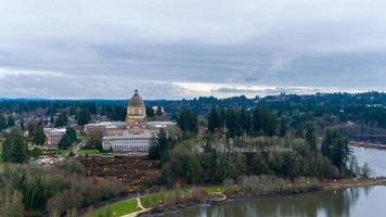 il olimpia, Washington lungomare a crepuscolo nel dicembre di 2021 foto