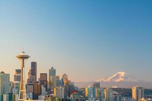 vista dello skyline del centro di Seattle foto