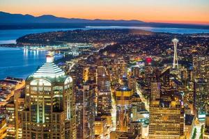 vista dello skyline del centro di Seattle foto