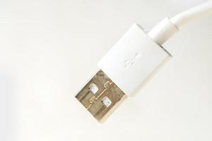 macro tiro di USB porta su bianca sfondo foto