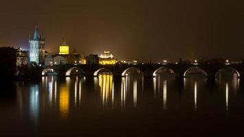 charles ponte a notte, praga, ceco repubblica foto