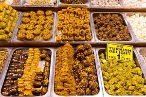 Turco delizie e dolci a partire dal Spezia bazar, Istanbul foto