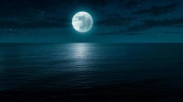 oceano notte paesaggio sfondo. foto
