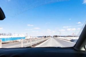 Visualizza di m1 autostrada nel Russia depressione parabrezza foto