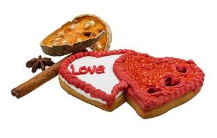 biscotti di San Valentino su sfondo bianco foto