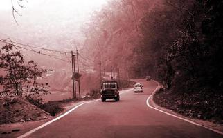 montagna strada in direzione gangtok sikkim foto