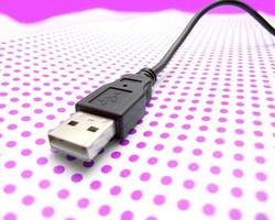 USB cavo su tratteggiata sfondo foto