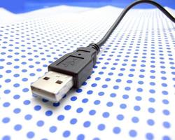 USB cavo su tratteggiata sfondo foto