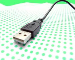 USB cavo su tratteggiata sfondo foto