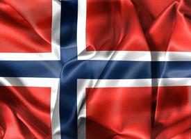 3d-illustrazione di una bandiera della Norvegia - bandiera sventolante realistica del tessuto foto