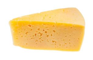 triangolare pezzo di giallo formaggio isolato foto