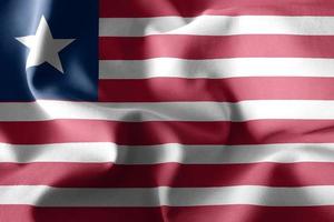 3d realistico agitando seta bandiera di Liberia foto