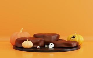 3d illustrazione di Halloween con podio Schermo Prodotto foto