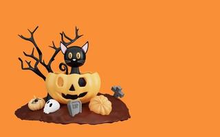 3d illustrazione di contento Halloween foto