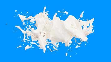 latte spruzzo con goccioline isolato su sfondo. 3d illustrazione foto