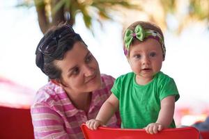 ritratto di contento giovane madre e bambino foto