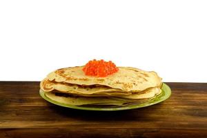 tradizionale russo Pancakes con rosso caviale foto