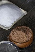 friabile polvere a partire dal cacao fagioli foto