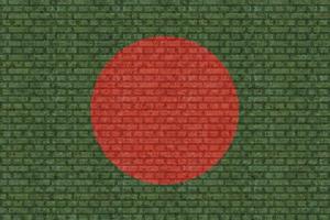 3d bandiera di bangladesh su mattone parete foto