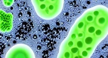 realistico microscopico virus di vario forma su blu sfocato sfondo senza soluzione di continuità modello illustrazione foto