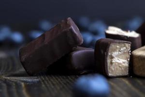 cacao e zucchero cioccolatini, vicino su foto