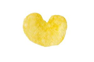 cuore forma Patata patatine fritte isolato su bianca sfondo con ritaglio sentiero foto