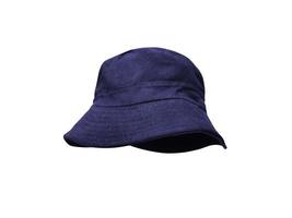 blu secchio cappello isolato su bianca foto