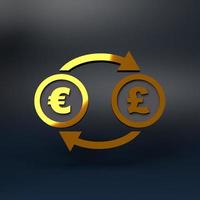 Euro e libbra conversione. 3d interpretazione illustrazione. foto