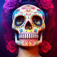 messicano zucchero cranio maschera foto