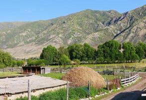 vuoto strada nel colpon ata, Kirghizistan, con montagne nel il sfondo foto