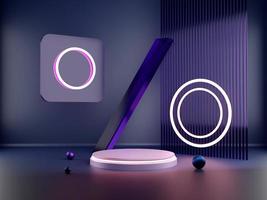 creativo concetto 3d neon leggero sconto podio Prodotto Schermo foto