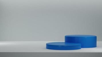 3d interpretazione blu podio con minimalista studio sfondo. Perfetto per mostrando Prodotto e promozione con 4k risoluzione foto
