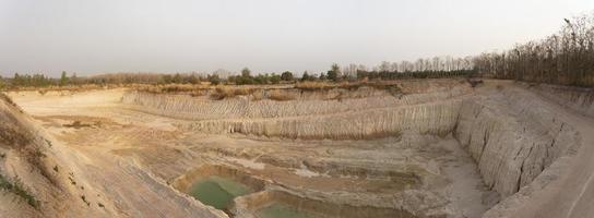 il panorama è piace il suolo quello ha stato abbandonato dopo scavo. suolo i saldi industria foto