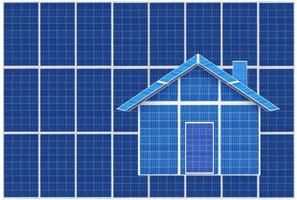 solare Casa sostenibile risorse ambientale temi verde energia concetto. 3d 3d illustrazione 3d interpretazione foto