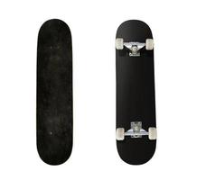 nero skateboard isolato su un' bianca sfondo foto