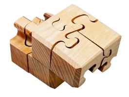 tre dimensionale di legno meccanico puzzle foto