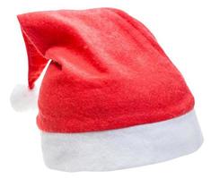 tipico rosso Santa Claus cappello isolato su bianca foto