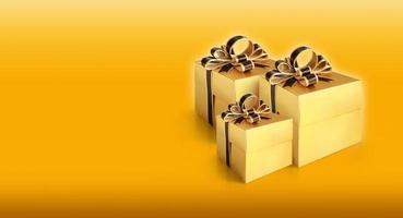 regalo scatola vacanza compleanno nuovo anno San Valentino testo spazio su un' giallo sfondo foto