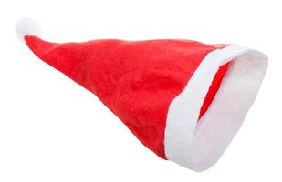 vuoto rosso provato Santa Claus cappello isolato su bianca foto